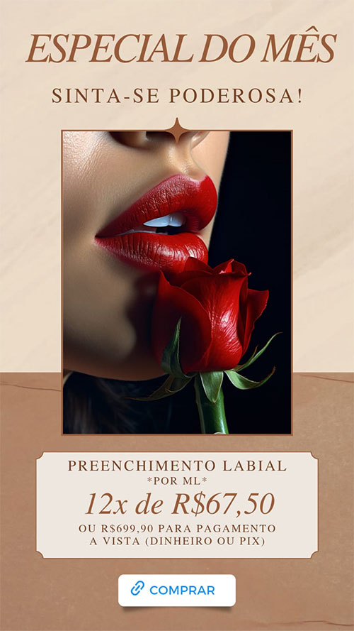 Preenchimento Labial por R$ 699,90